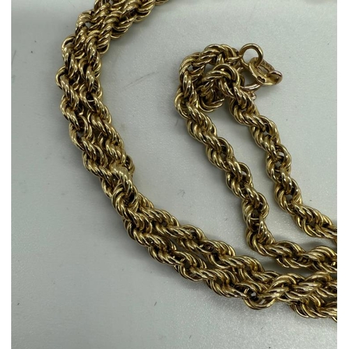 481 - A 9ct gold rope necklace with an approximate weight of 6.5g and dop of 31cm.