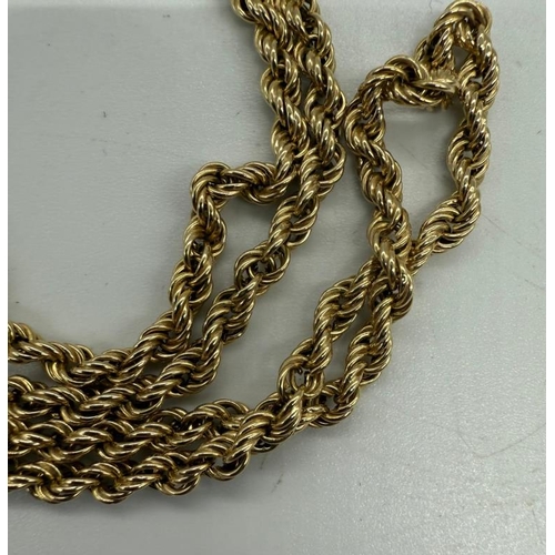 481 - A 9ct gold rope necklace with an approximate weight of 6.5g and dop of 31cm.