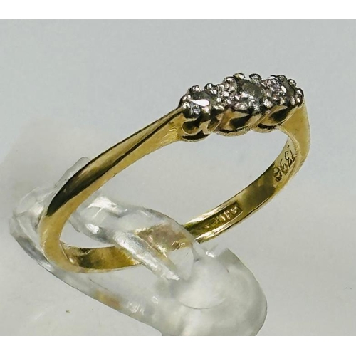 516 - An 18ct gold and platinum diamond ring, approximate size 2.5g and size O