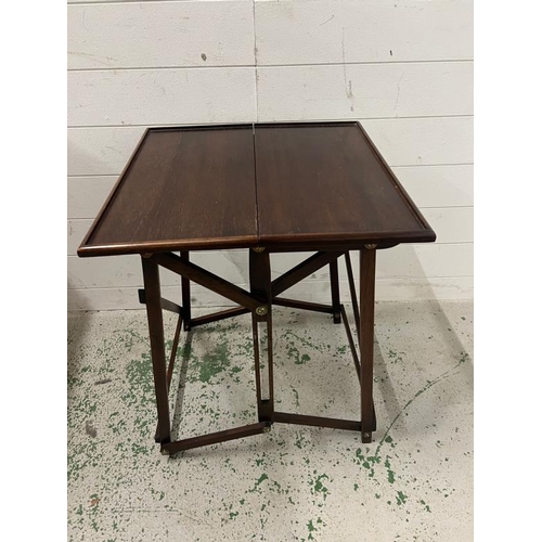 53 - Hatherley style folding campaign table (H63cm Sq50cm)