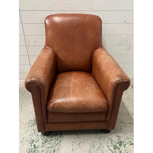 54 - A leather club chair