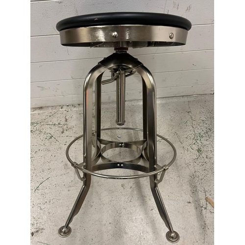 55 - An industrial style adjustable bar stool