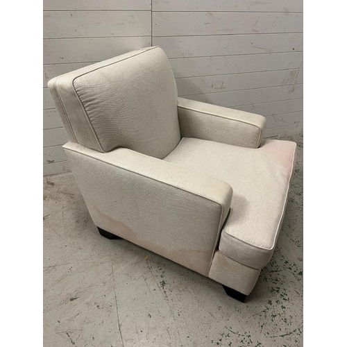 57 - Square style arm chair, upholstered AF (H83cm W82cm)