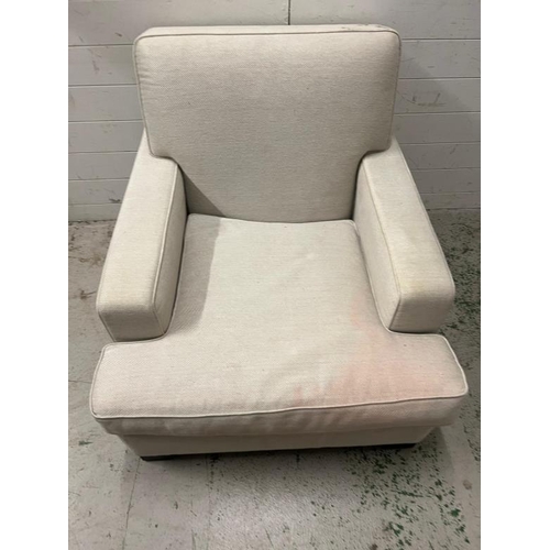 57 - Square style arm chair, upholstered AF (H83cm W82cm)