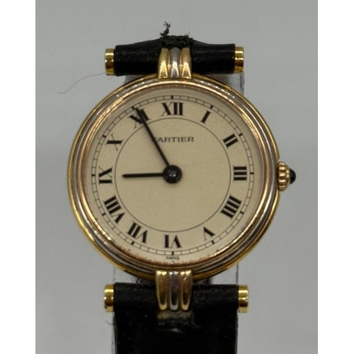 647 - A 18ct gold Cartier Paris Quartz watch