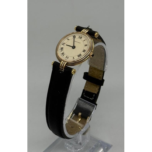 647 - A 18ct gold Cartier Paris Quartz watch