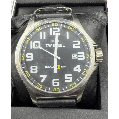 665 - A TW Steel Renault F1 Team watch with original box, case and papers.