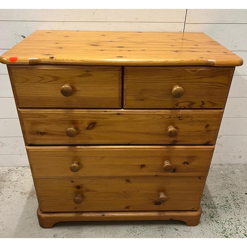 68 - A pine chest of drawers (H82cm W80cm D47cm)