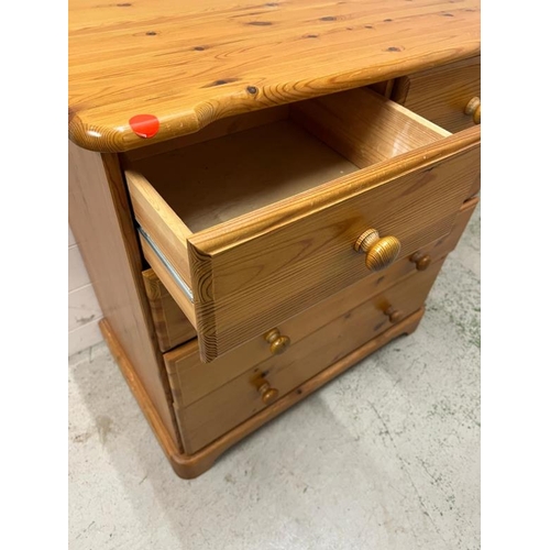 68 - A pine chest of drawers (H82cm W80cm D47cm)