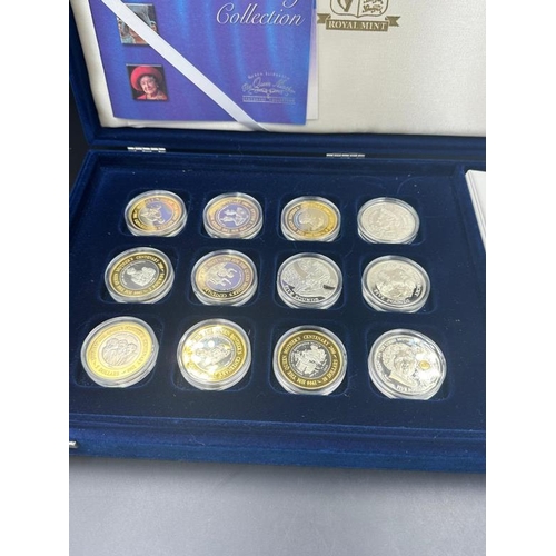 680 - A ROYAL MINT QUEEN MOTHER CENTENARY COIN COLLECTION. A twelve coin collection containing coins from ... 