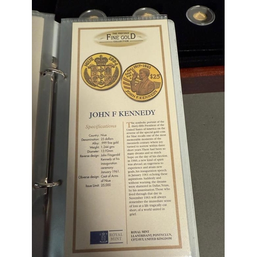 687 - Royal Mint Fine Gold Twenty Four coin collection, each weighing 1.244gms (24ct) (N.B. Cased with Cer... 