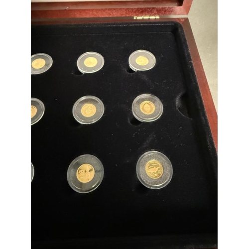 687 - Royal Mint Fine Gold Twenty Four coin collection, each weighing 1.244gms (24ct) (N.B. Cased with Cer... 