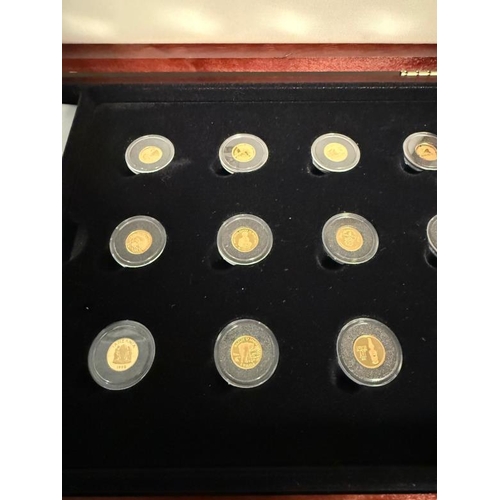 687 - Royal Mint Fine Gold Twenty Four coin collection, each weighing 1.244gms (24ct) (N.B. Cased with Cer... 