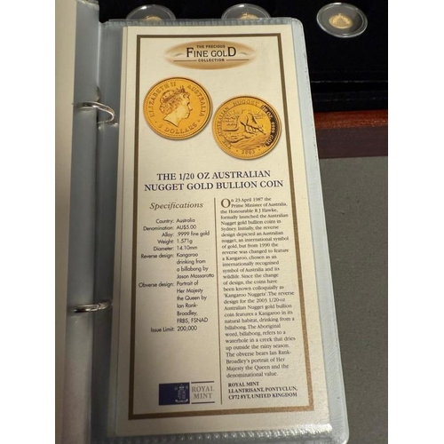 687 - Royal Mint Fine Gold Twenty Four coin collection, each weighing 1.244gms (24ct) (N.B. Cased with Cer... 