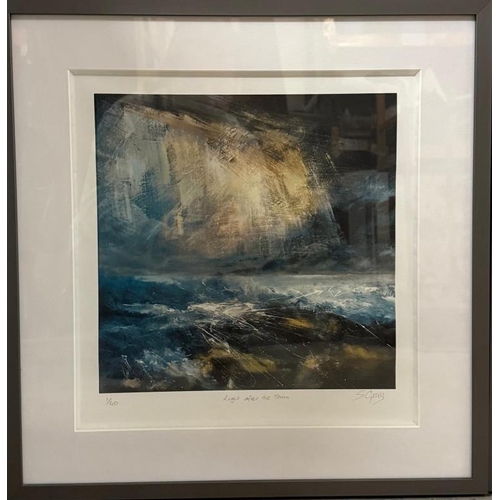 717 - A pair of limited edition seascapes by Susan Gray 'Light after The Storm' and 'Waves Breaking' 50cm ... 