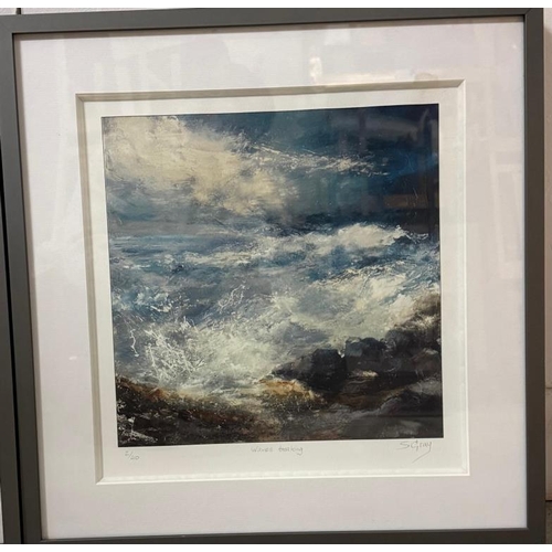 717 - A pair of limited edition seascapes by Susan Gray 'Light after The Storm' and 'Waves Breaking' 50cm ... 