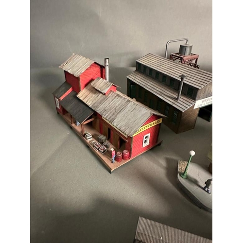 755 - A selection of model train layout buildings