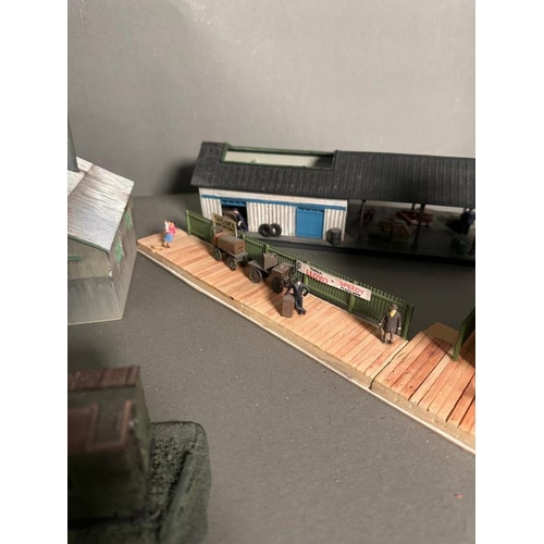 756 - A selection of model train layout buildings