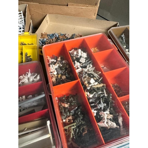 758 - A quantity of plastic model soldiers and modeling accessories