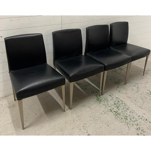 76 - Four leather and chrome leg chairs by Antonio Citterio model number Melandra B and B Italia