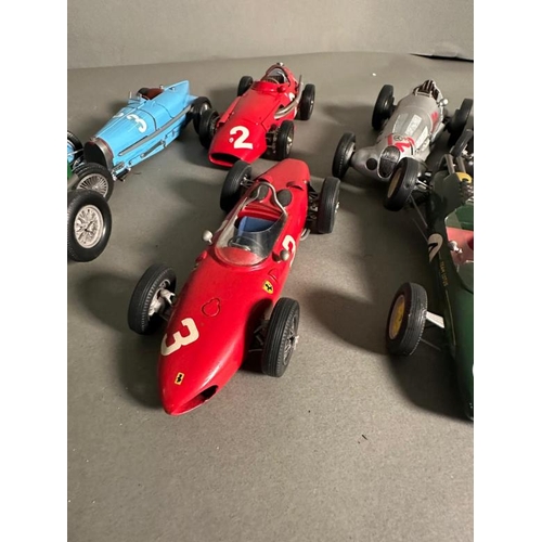 764 - A selection of Diecast model racing cars to include Ferrari, Bugatti and Lotus