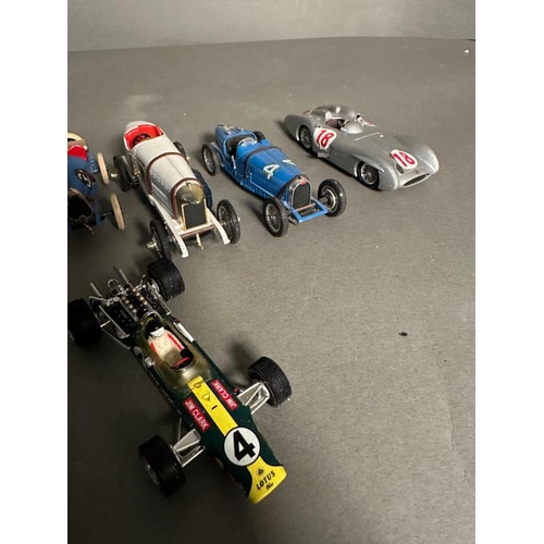 778 - A selection of Diecast racing cars to include Ferrari, Mercedes and Bugatti