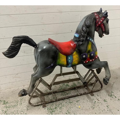 790 - A vintage grey carousel horse AF