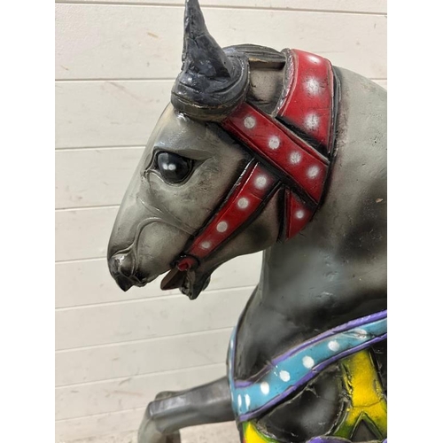 790 - A vintage grey carousel horse AF