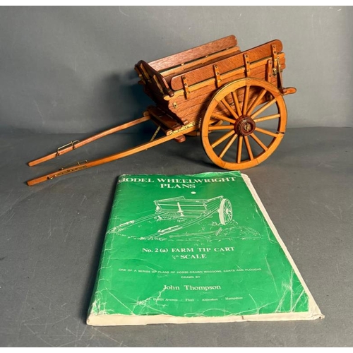 792 - A Scratch built No 2 Farm Tip Cart 1/8th scale with original Model Wheelwright Plans.