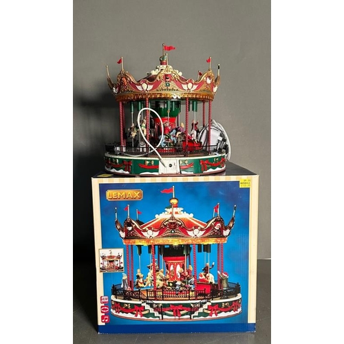 796 - A Lemax Santa Carousel , sights and sounds i original box.