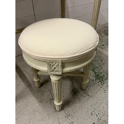 80 - A Louis style dressing table and stool (H120cm W90cm D48cm)