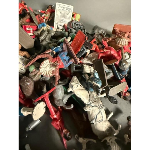 811 - A quantity of plastic and some lead toy figures, various makers, some AF