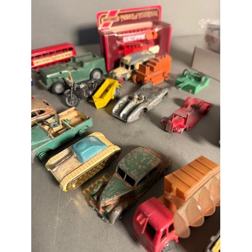 812 - A quantity of play worn Diecast and plastic toy vehicles, various makers and conditions