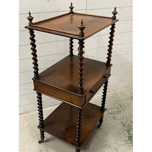 86 - William IV style Etagere with barely twist supports and single drawer (H110cm W51cm D40cm)