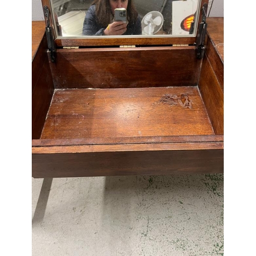 96 - John Lewis dressing table central panel opening to mirror flanked by drawers (H79cm W122cm D50cm)