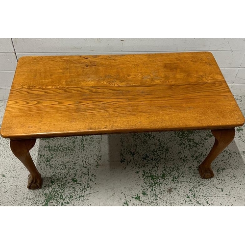 13 - Light oak coffee table on cabriole legs