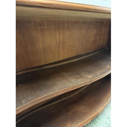 157 - A Mid Century Italian three shelf open bookcase (137cm x 100cm x 36cm)