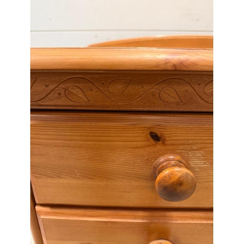 171 - A two over four pine chest of drawers with galleried top by Marks & Spencer Home (H108cm W79cm D46cm... 