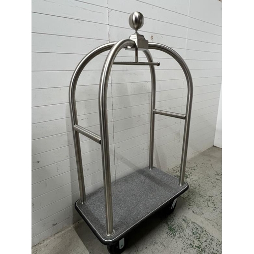 179 - Bellhop luggage trolly stainless steel bird cage (wheel AF) (H190cm W105cm D60cm)