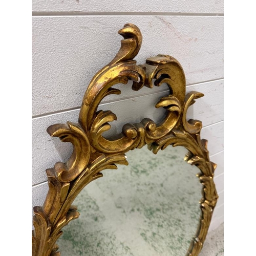 209 - A George III style oval gilt wood mirror in the Rococo style 98cm x 60cm