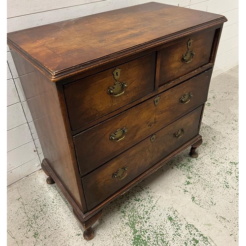 21 - George III style chest of drawers on cabriole feet (H81cm W80cm D45cm)