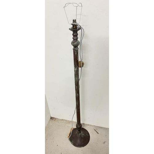 220 - Two copper floor lamps