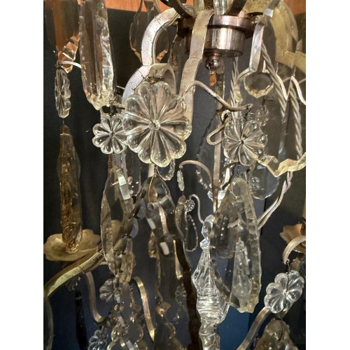 225 - A French silvered eight arm chandelier (drop approx 85cm)