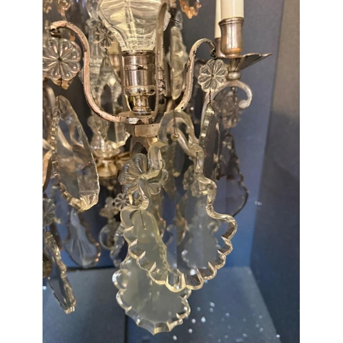 225 - A French silvered eight arm chandelier (drop approx 85cm)