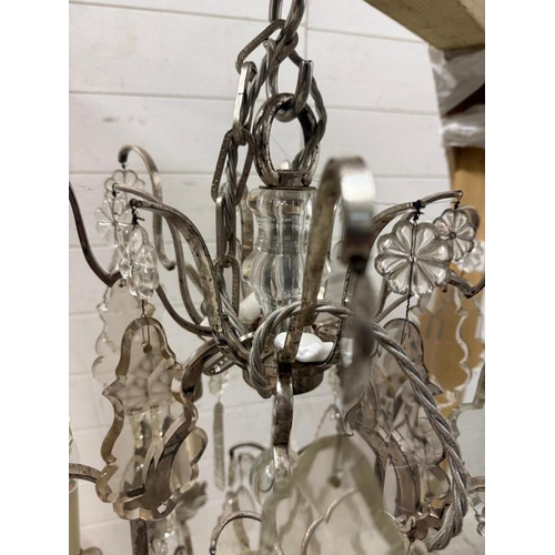 226 - A French silvered eight arm chandelier (drop approx 85cm)