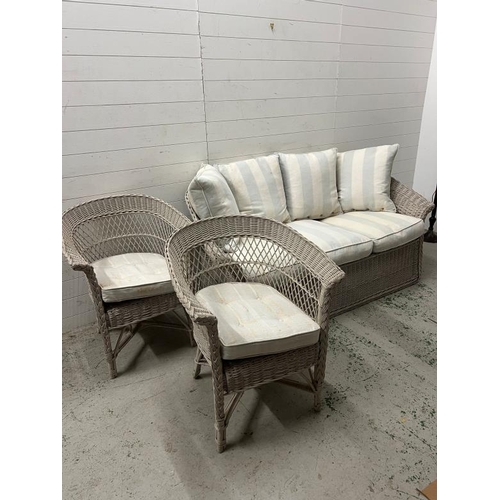 231 - Marston and Langinger rattan conservatory/lounge set. comprising of sofa, two chairs, coffee table (... 