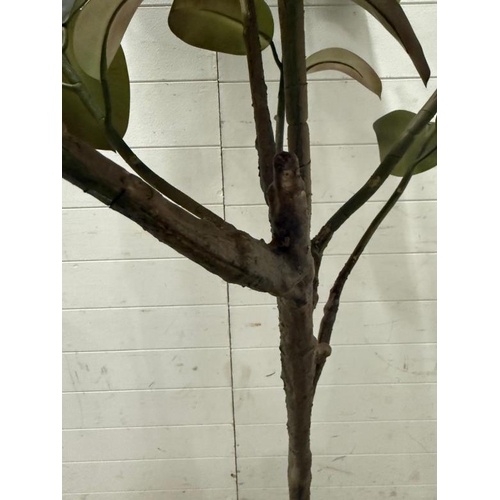 237 - A faux fig tree in a faux marble plant pot (H200cm)