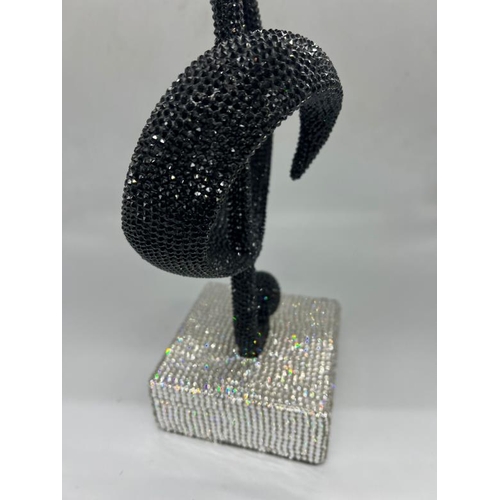 246 - One off Swarovski Clements sculpture of a music note  hand set with individual Swarovski crystals (h... 