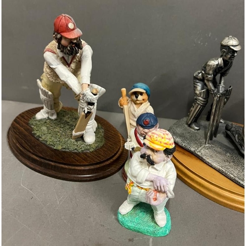 250 - A collection of cricket theme figurines