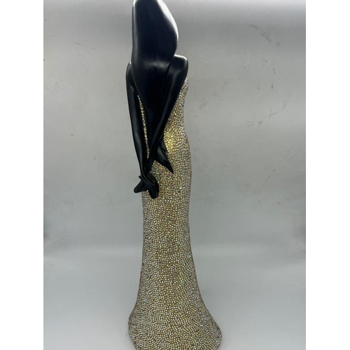 254 - One off Swarovski Clements sculpture of a lady, hand set with individual Swarovski crystals (h44cm)